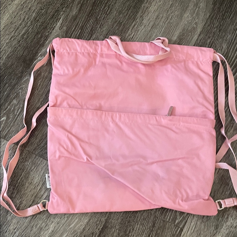 Agnes B. Pink Drawstring Backpack - Picture 3 of 3